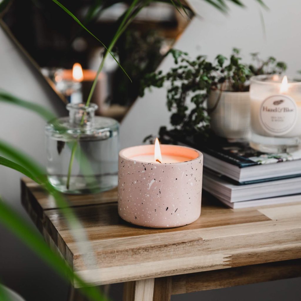 Hazel and Blue candles terrazzo soy candle 